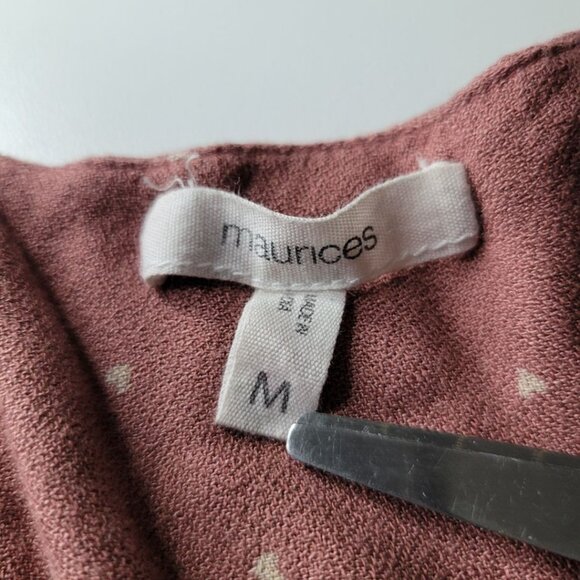 Maurices Sleeveless Button Shirt Hearts Pink Womens Medium - Picture 9 of 9